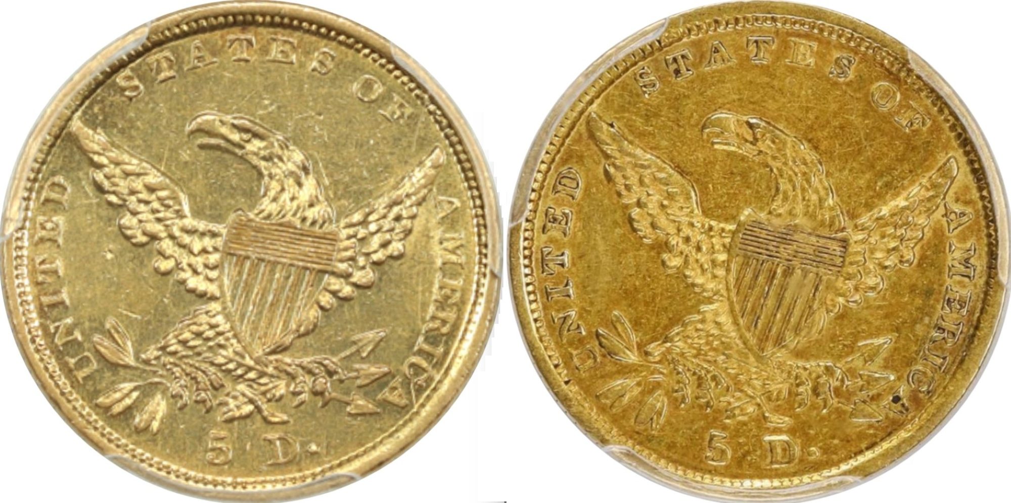 1838-D-$5-Classic-Head-First-Year-Dahlonega-Mint-Half-Eagle-#2-Hm-1,-Winter-1A,-R3